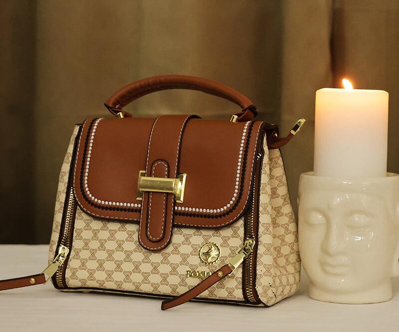 STYLES POINTER Beige Brown Small Sling Bag for Women – Compact PU Leather Crossbody with 3 Pockets & Magnetic Closure