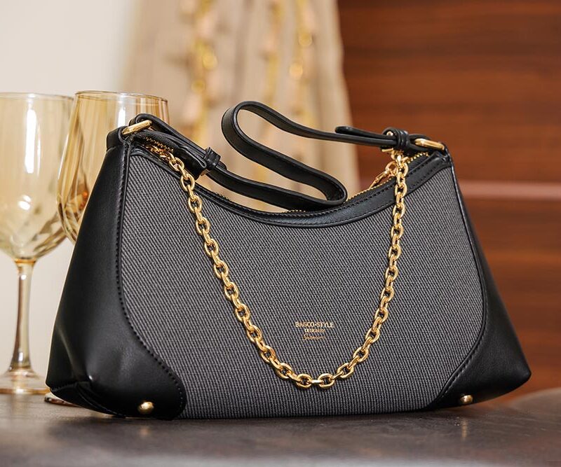 STYLES POINTER Crossbody Bag - Black Gray Dual Tone