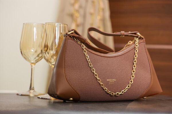 STYLES POINTER Crossbody Bag - Dark Brown Beige Dual Tone