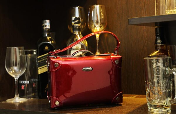 STYLES POINTER Copper Metallic Elegance Crossbody Red Bag