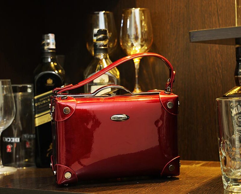 STYLES POINTER Copper Metallic Elegance Crossbody Red Bag