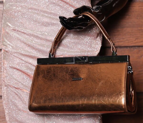 STYLE POINTER Rose Gold Copper Metallic Sling Bag – Elegant & Trendy Partywear Purse for Women