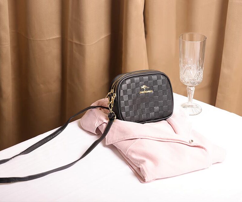STYLES POINTER "Elegant Floral Leather Sling Bag for Women – Versatile Shoulder & Crossbody Design with Detachable Strap - Black