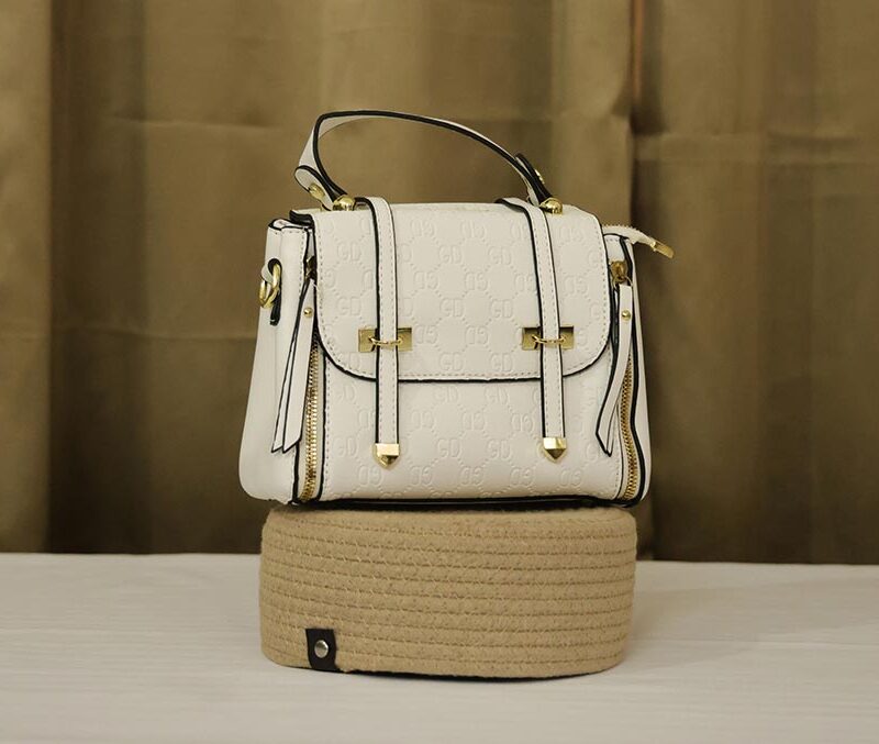 STYLES POINTER Women's Cruise Handbag – Vegan Leather Casual Satchel with Magnetic Closure & Detachable Sling (White)