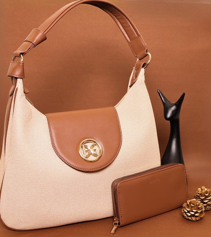 STYLES POINTER Crossbody Bag - Off White Brown - Dual Tone