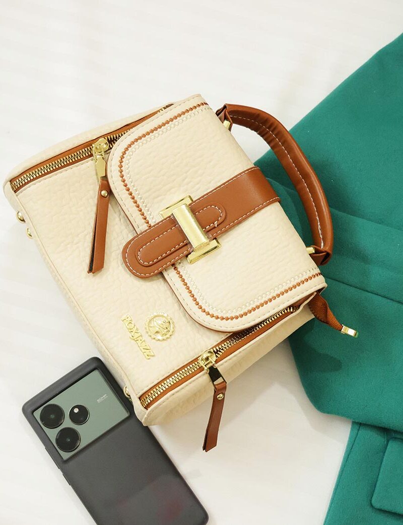 STYLES POINTER Leather Sling Bag – Compact Western Style Crossbody for Women - White