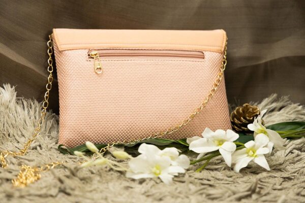 STYLES POINTER Adorn Embellished Suede Clutch for Women – Pink & Gold | Party Wear Hand Clutch | Magnetic Closure | Premium Suede Material - Image 2