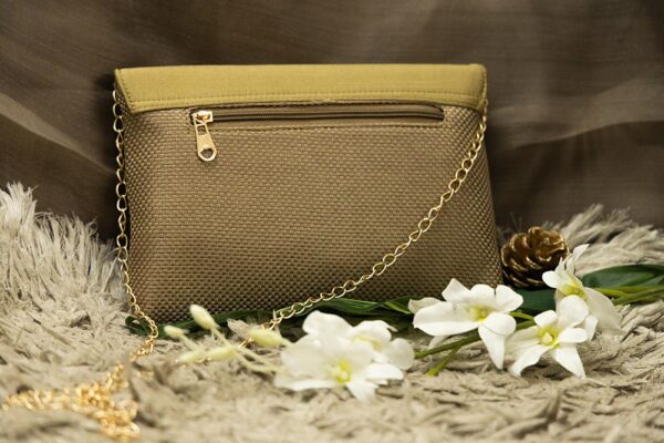 STYLES POINTER Adorn Embellished Suede Clutch for Women – Copper & Gold | Party Wear Hand Clutch | Magnetic Closure | Premium Suede Material - Image 2