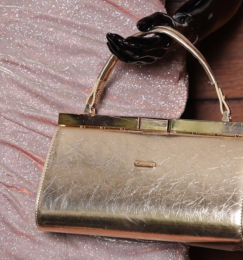 STYLE POINTER Metallic Gold Sling Bag – Elegant & Trendy Partywear Purse for Women